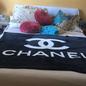 CHANEL Black and White Logo Throw
